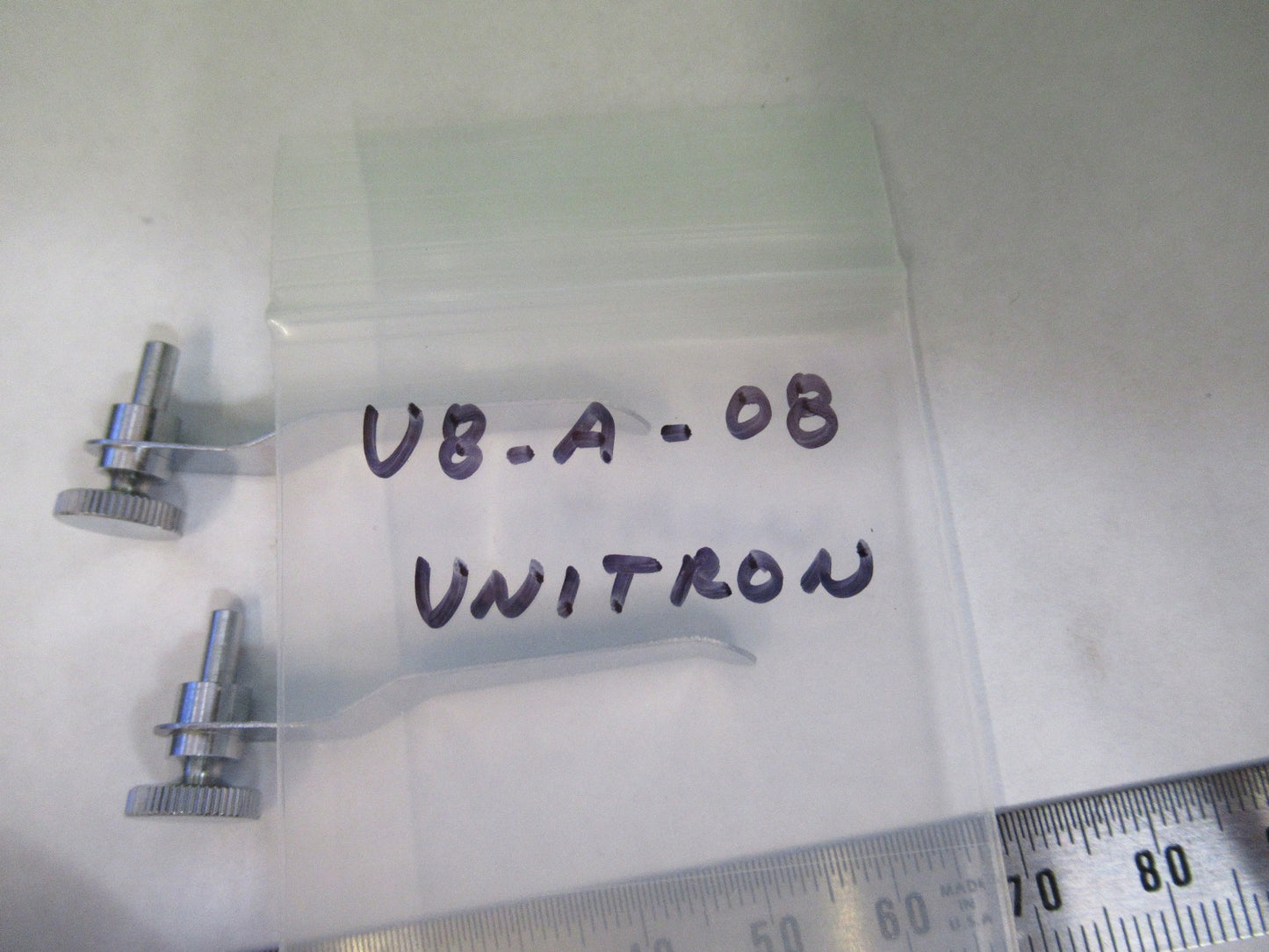 PAIR CLIPS STAGE SPECIMEN UNITRON JAPAN MICROSCOPE PART AS PICTURED U8-A-08