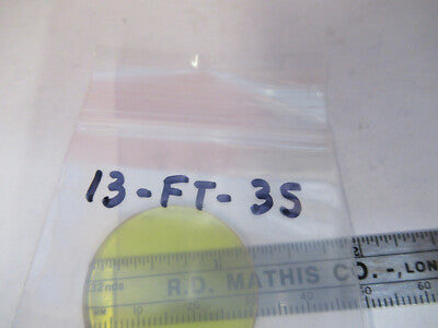 BAUSCH LOMB YELLOW GLASS FILTER MICROSCOPE PART OPTICS AS PICTURED &13-FT-35