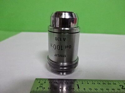 MIKROSKOPTEIL VINTAGE OBJEKTIV LEITZ 100X DEUTSCHLAND JENA OPTICS AS IS B2-M-04
