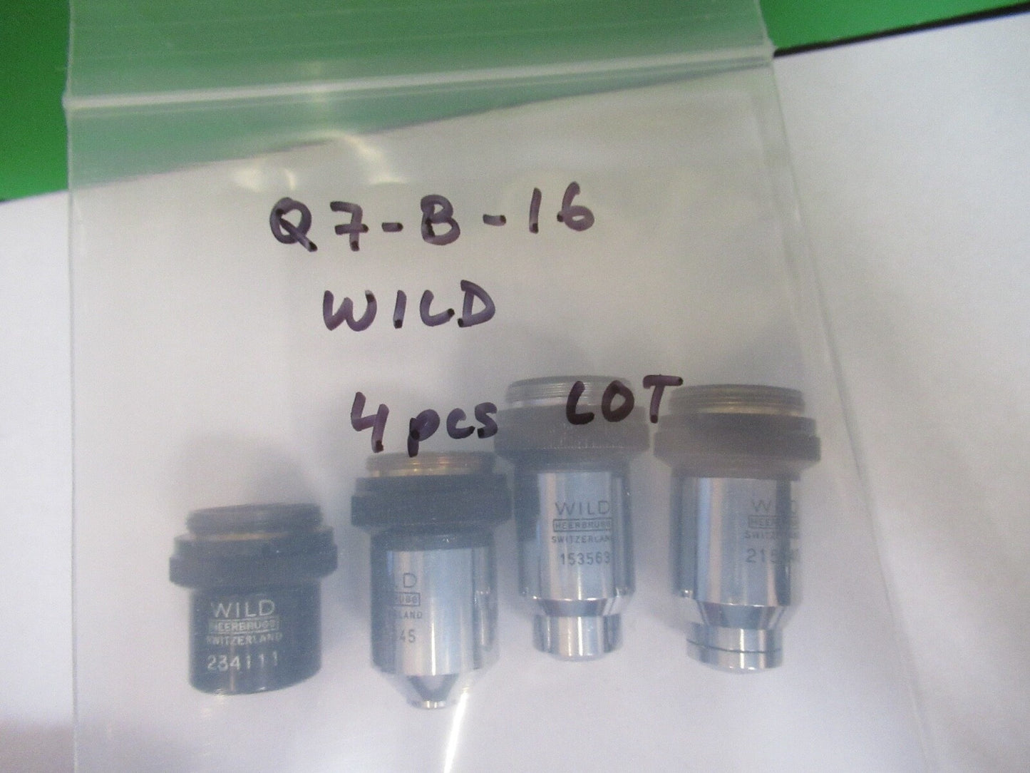 LOT OBJECTIVES WILD HEERBRUGG SWISS MICROSCOPE PART AS PICTURED Q7-B-16