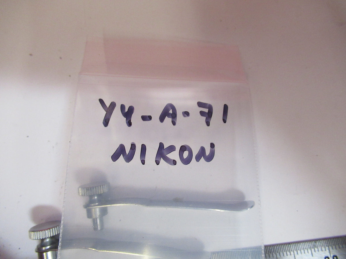 NIKON JAPAN PAIR STAGE CLIPS SPECIMEN MICROSCOPE PART AS PICTURED Y4-A-71