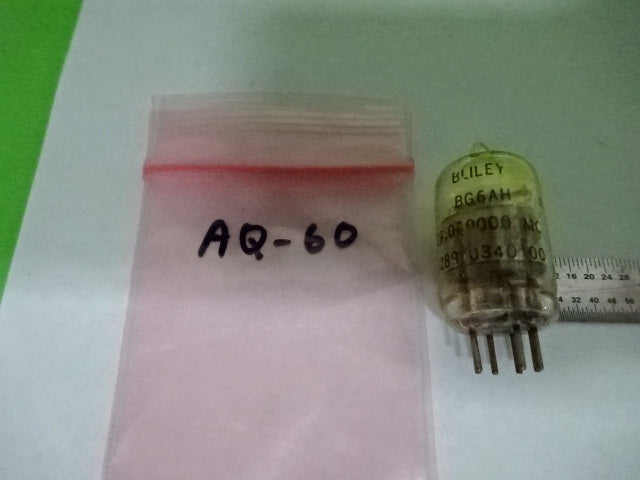 ANTIQUE QUARTZ BLILEY ELECTRIC GLASS PACKAGE + GETTER FREQUENCY BG6AH #AQ-60
