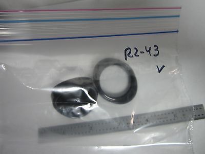 MICROSCOPE PART PAIR EYEPIECES GUARDS AS IS OPTICS BIN#R2-43