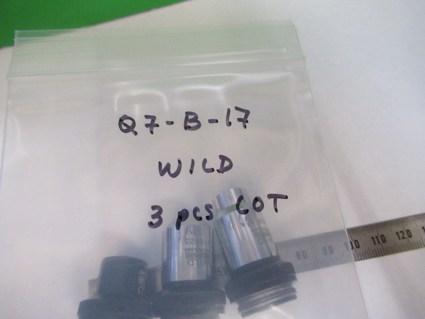 LOT OBJECTIVES WILD HEERBRUGG SWISS MICROSCOPE PART AS PICTURED Q7-B-17