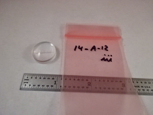 OPTICAL LENS PLANO CONVEX WITH MICROMETER RETICLE OPTICS AS IS &14-A-12