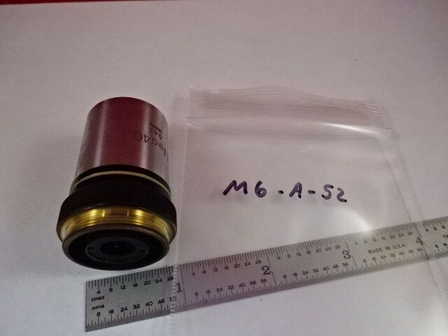 MICROSCOPE PART OLYMPUS JAPAN OBJECTIVE NEO 40X OPTICS AS IS #M6-A-52