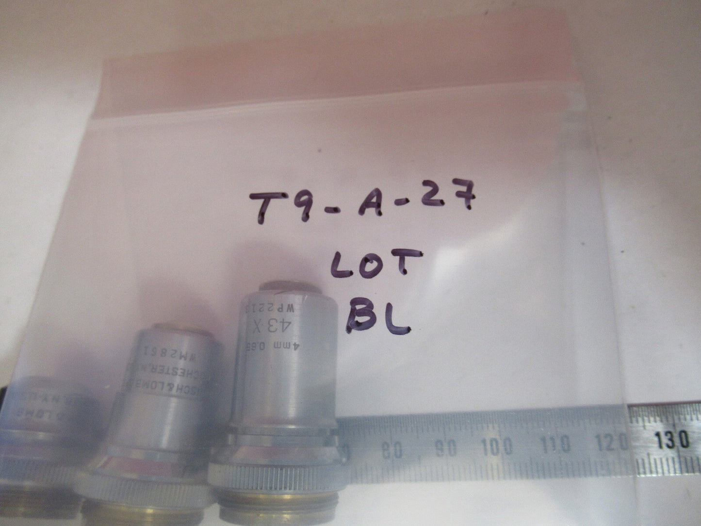 LOT BAUSCH LOMB OBJECTIVE 3.5X 10X 43X 3 ea OPTICS MICROSCOPE PART T9-A-27