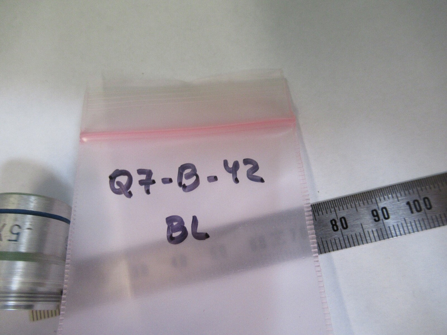 BAUSCH LOMB 5X OBJECTIVE LENS MICROSCOPE PART AS PICTURED Q7-B-42