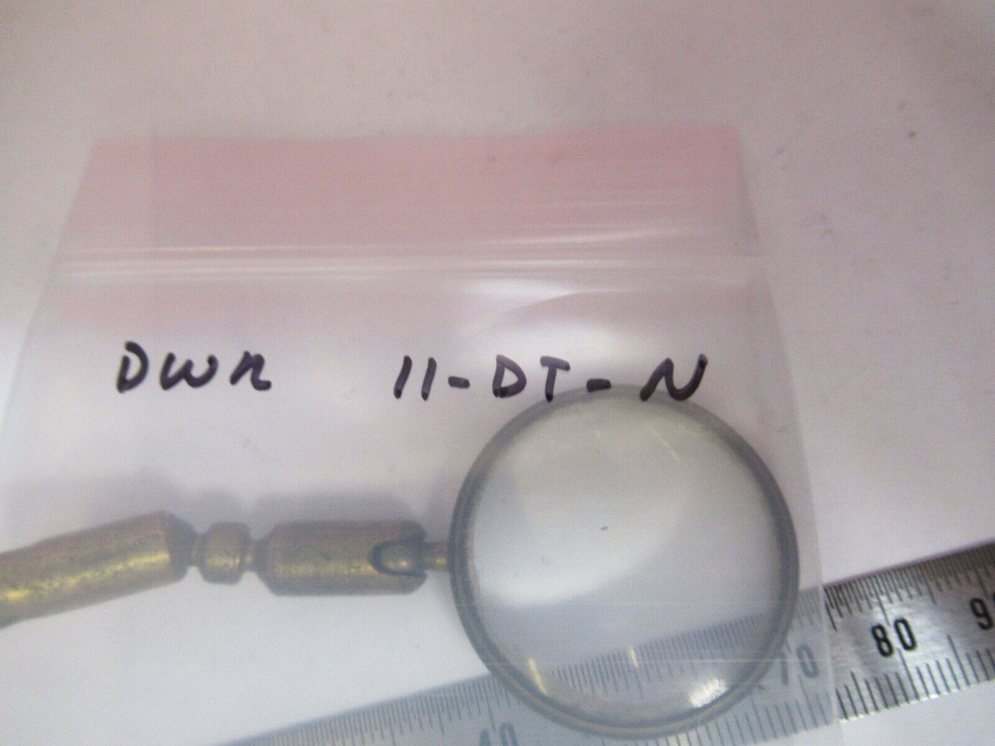 ANTIQUE BRASS FRANCE MOUNTED MAGNIFIER LENS MICROSCOPE PART AS PICTURED 11-DT-N