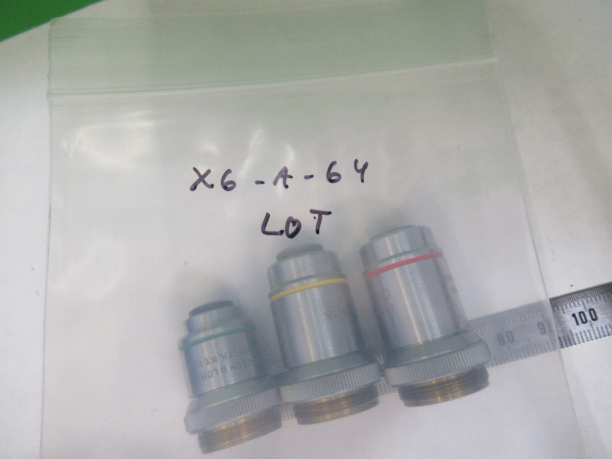 LOT 3ea OBJECTIVE BAUSCH LOMB INDUSTRIAL MICROSCOPE PART AS PICTURED X6-A-64