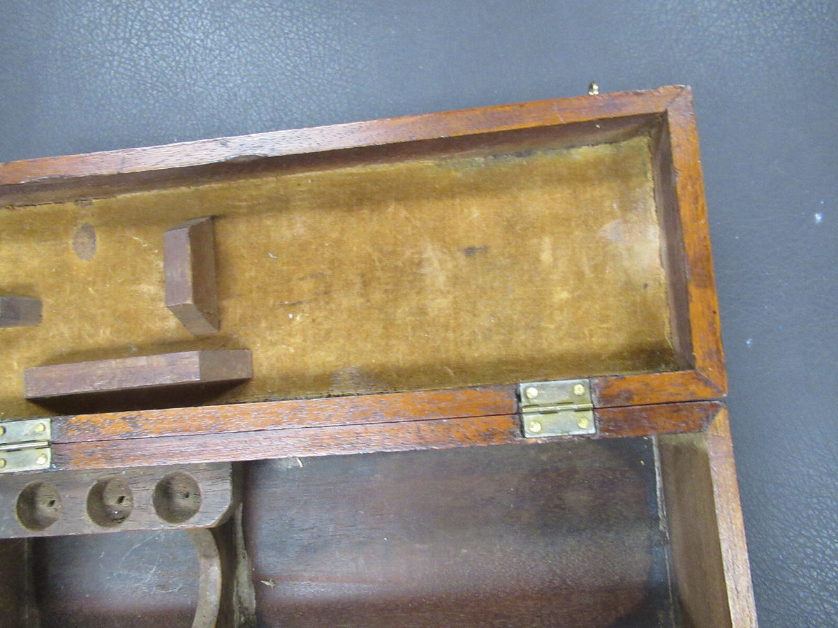 ANTIQUE EMPTY WOOD BOX MICROSCOPE PART AS PICTURED TE-4