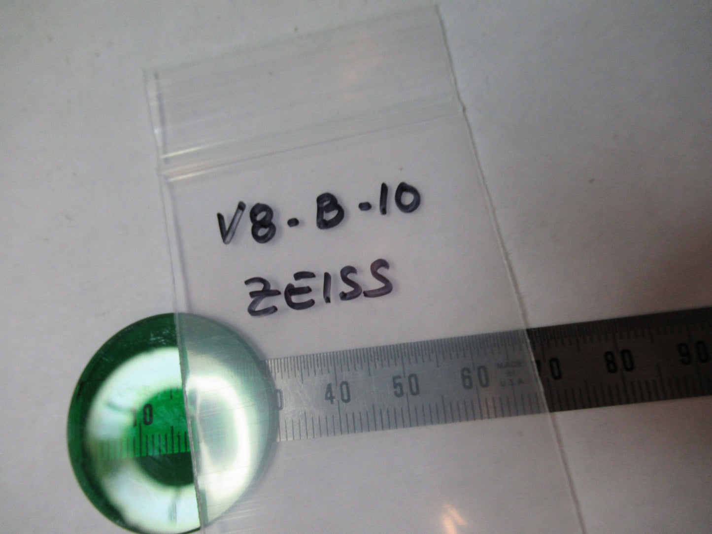 ZEISS GERMANY GLASS FILTER GREEN GERMANY MICROSCOPE PART AS PICTURED V8-B-10