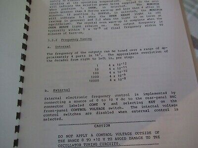 COLLECTABLE RARE FTS QUARTZ 1050A FREQUENCY STANDARD MANUAL 1984 ii &BIBLI