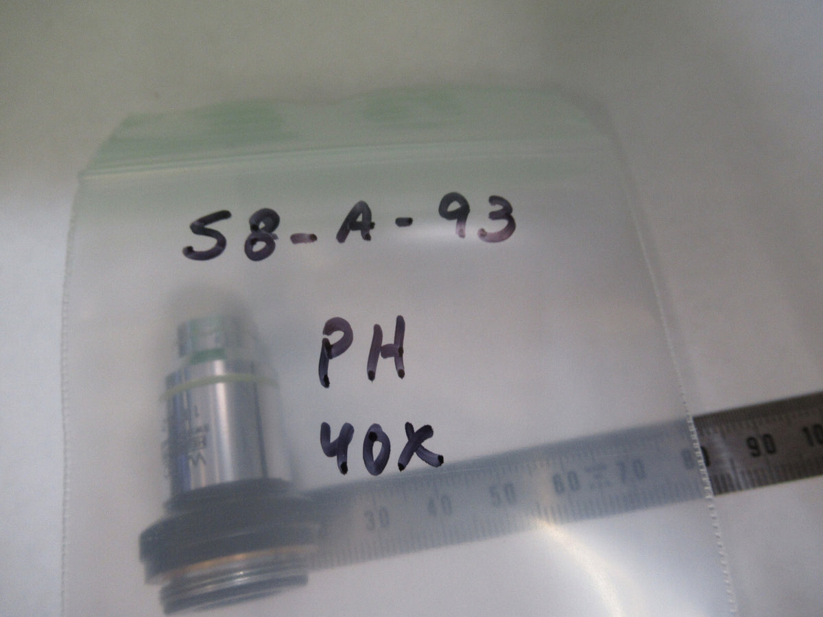 MICROSCOPE WILD HEERBRUGG SWISS OBJECTIVE 40X PH PHASE FLUOR OPTICS S8-A-93