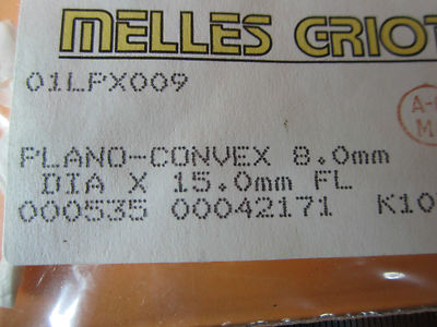 OPTISCHE MELLES-GRIOT-LINSE 8 mm DURCHMESSER FL 15 mm LASEROPTIK BIN#D7