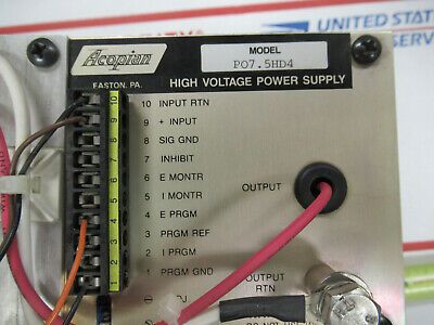 ACOPIAN HIGH VOLTAGE 7.5KV POWER SUPPLY WITH CAPACITOR HV AS PICTURED &3K-FT-44