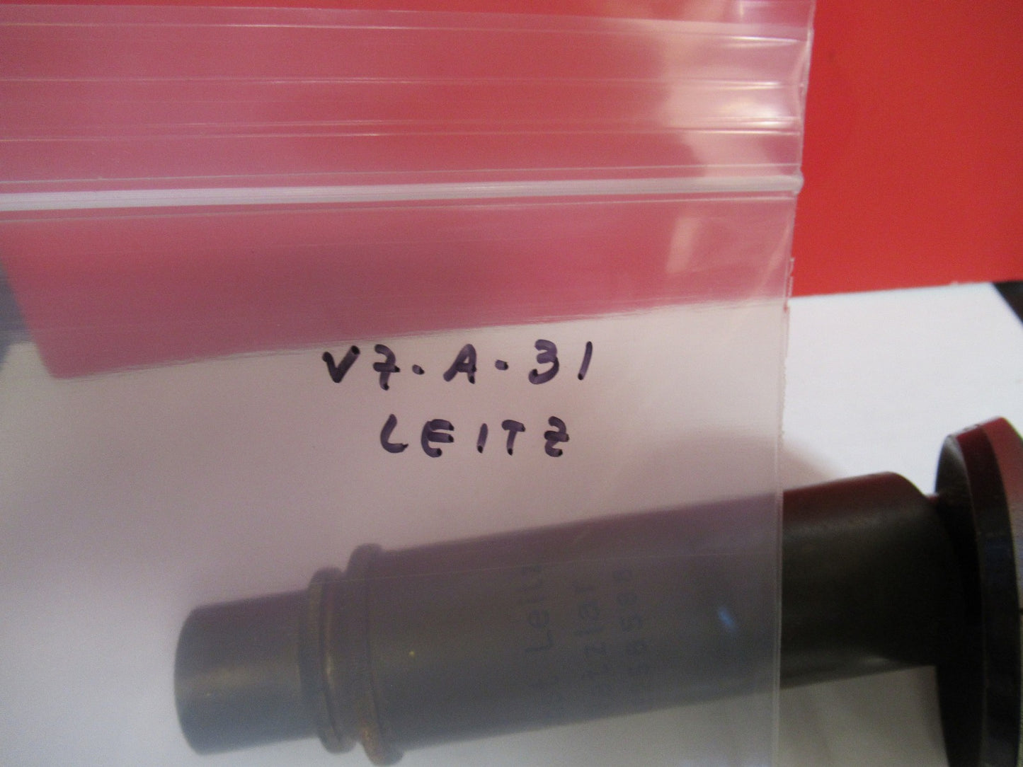 ANTIQUE LEITZ GERMANY BRASS tubus + nosepiece MICROSCOPE PART AS PIC V7-A-31