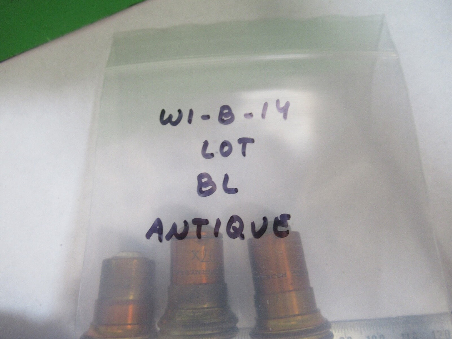 LOT OBJECTIVES BAUSCH LOMB ANTIQUE BRASS MICROSCOPE PART AS PICTURED W1-B-14