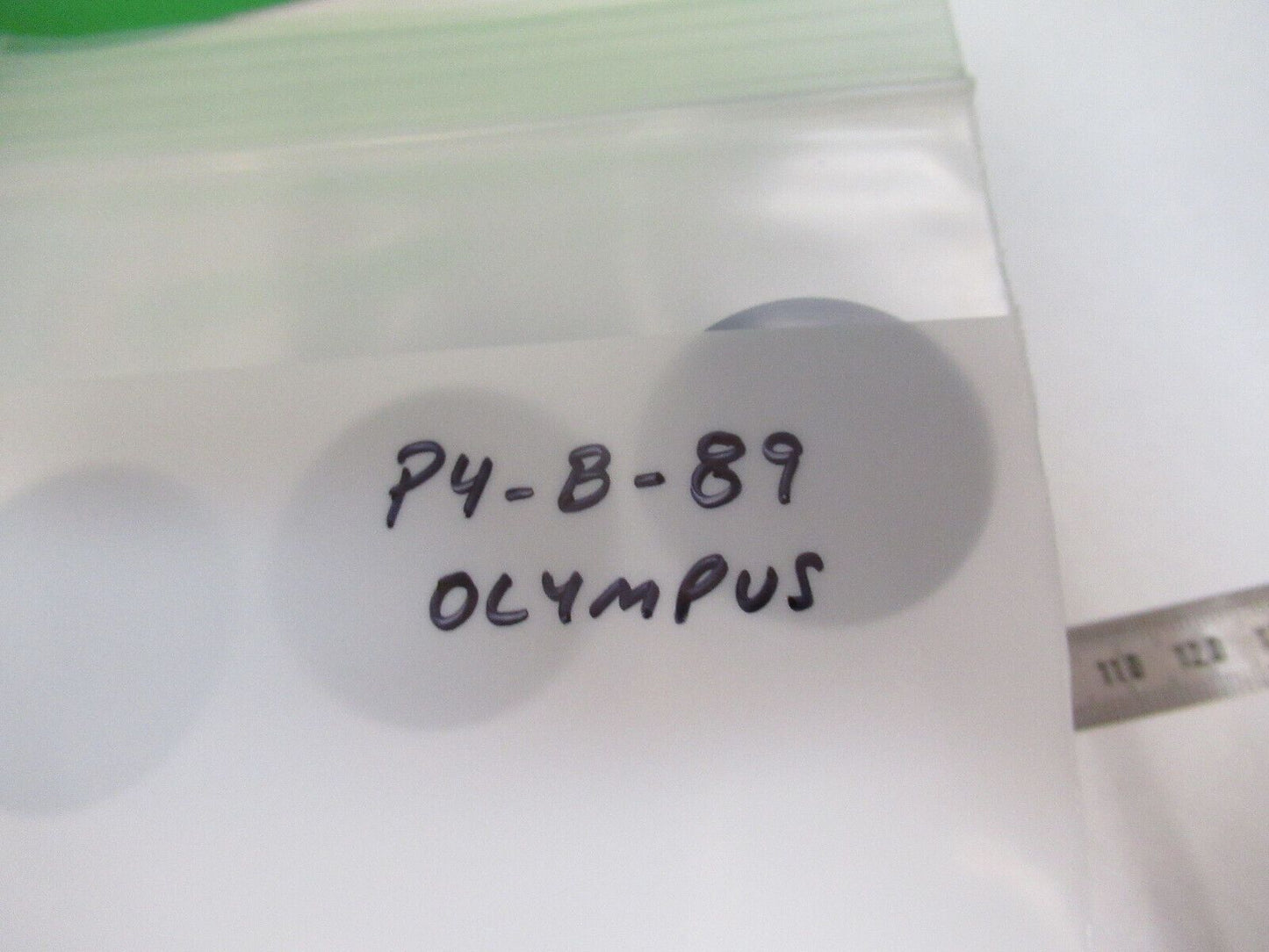 OLYMPUS LOT 3ea PLASTIC EMPTY OBJECTIVE CAN MICROSCOPE PART AS PIC &P4-B-89