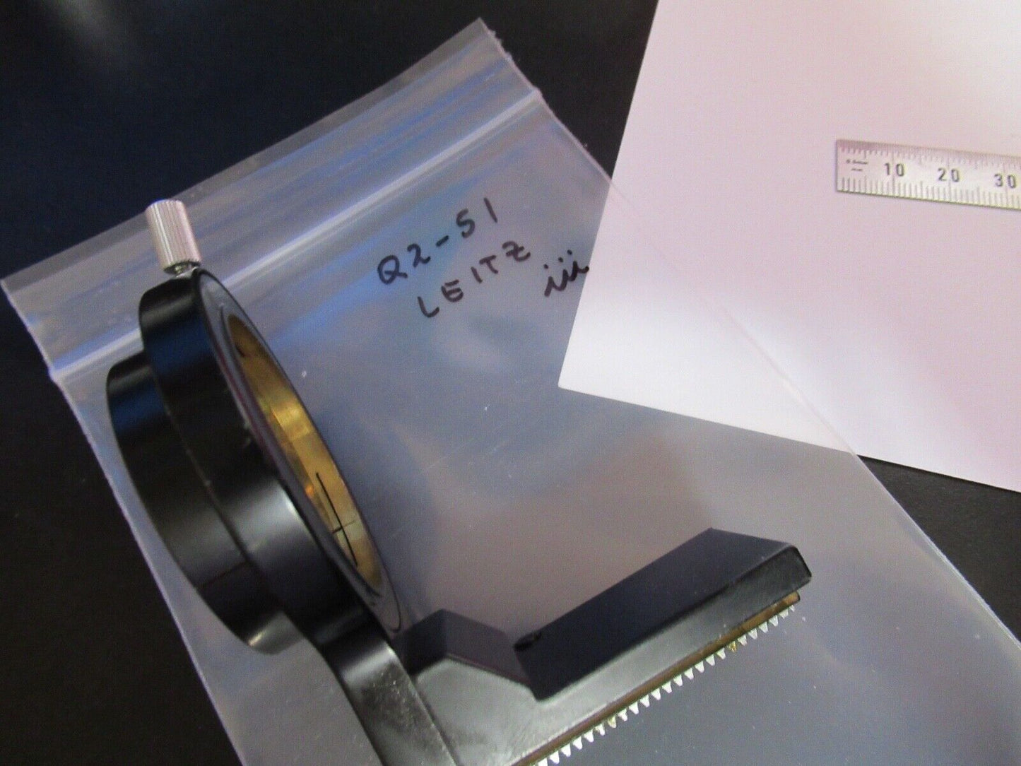 LEITZ WETZLAR GERMANY CONDENSER HOLDER MICROSCOPE PART AS PICTURED Q2-51