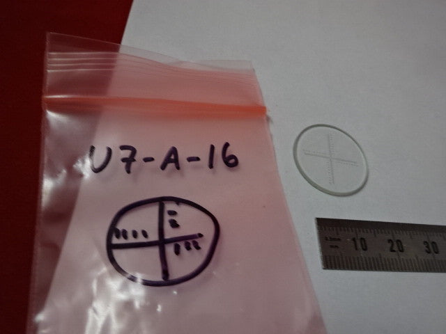 Reticle Crosshair + Micrometer Glass Optical Microscope Part Optics