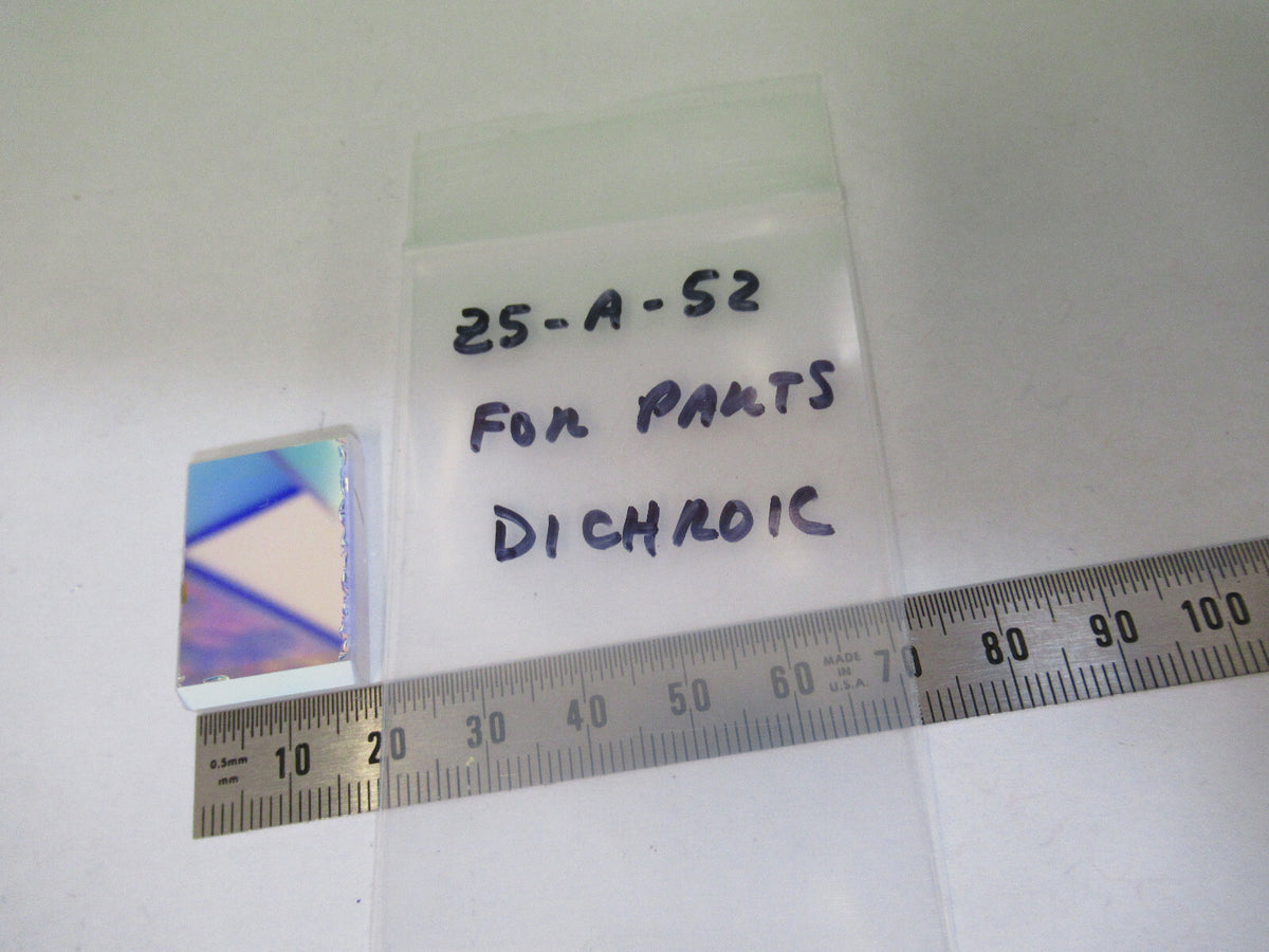 FOR PARTS OPTICAL FLAT DICHROIC MIRROR OPTICS AS IS #Z5-A-52
