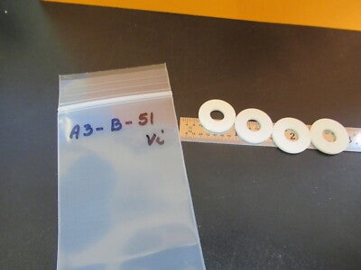 LOT 4 EA ALUMINA CERAMIC WASHERS HIGH TEMPERATURE PARTS AS PICTURED &A3-B-51