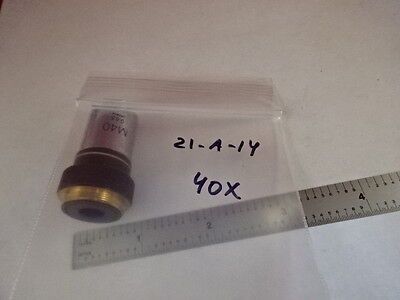 MICROSCOPE PART OLYMPUS JAPAN OBJECTIVE M40 40X OPTICS AS IS #21-A-14