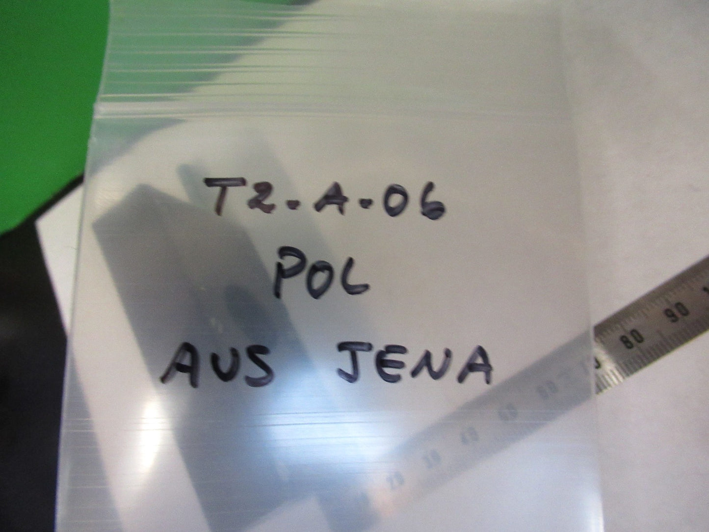 AUS JENA GERMANY POL SLIDE POLARIZER OPTICS MICROSCOPE PART AS PICTURED T2-A-06