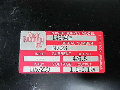 LASER POWER SUPPLY AS IS HELIUM NEON GAS DISCHARGE TYPE L4554CY xi BIN#E2