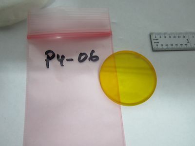 MICROSCOPE PART OBJECTIVE ZEISS GERMANY YELLOW FILTER OPTICS AS IS BIN#P4-06