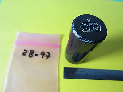 EMPTY VINTAGE MICROSCOPE OBJECTIVE BLACK CONTAINER LEITZ GERMANY 3 BIN#28-97