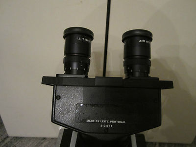 LEITZ MICROSCOPE LABORLUX 12 OPTICS 4 OBJECTIVES POWER UP AND OPERATES OK