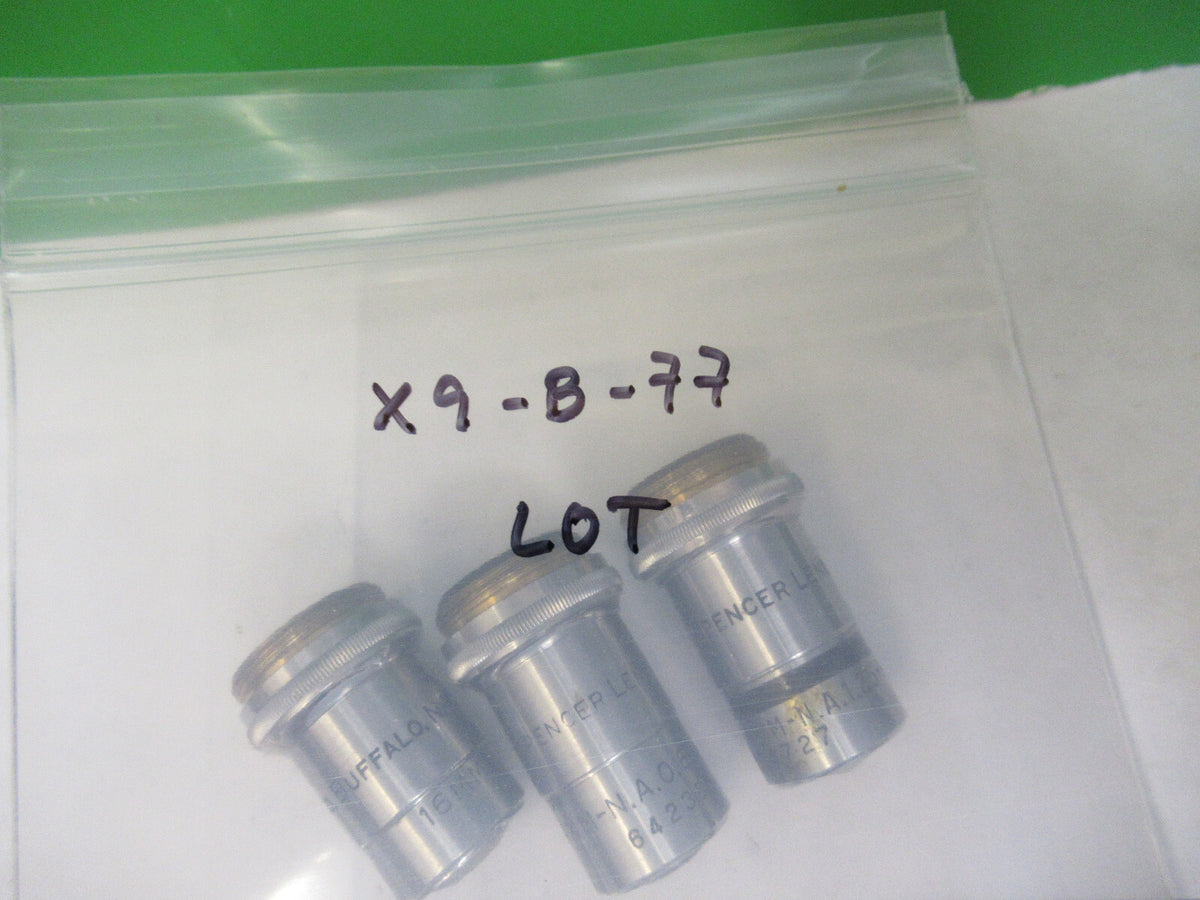 SPENCER 10X 44X 95X OBJECTIVE LOT MICROSCOPE PART OPTICS AS PICTURED X9-B-77