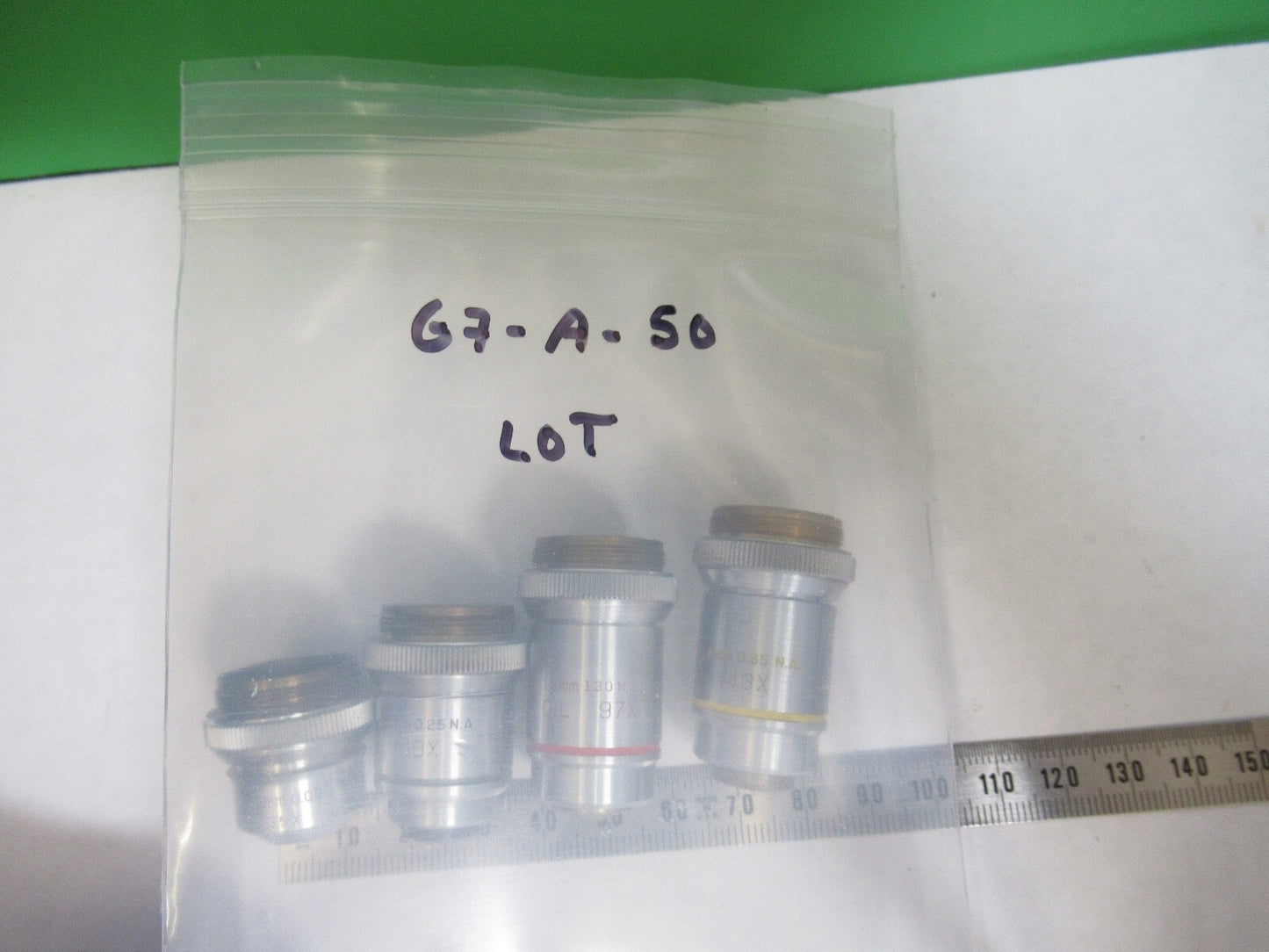 LOT BAUSCH LOMB INDUSTRIAL OBJECTIVE RMS MICROSCOPE PART AS PICTURED G7-A-50