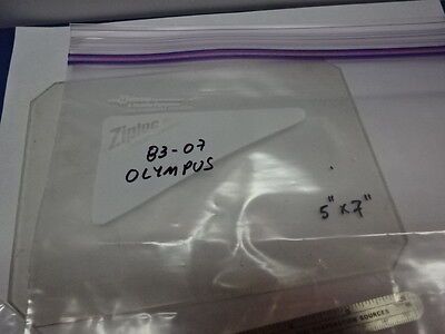 MICROSCOPE PART OLYMPUS JAPAN GLASS STAGE 5"x7" OPTICS AS IS #83-07