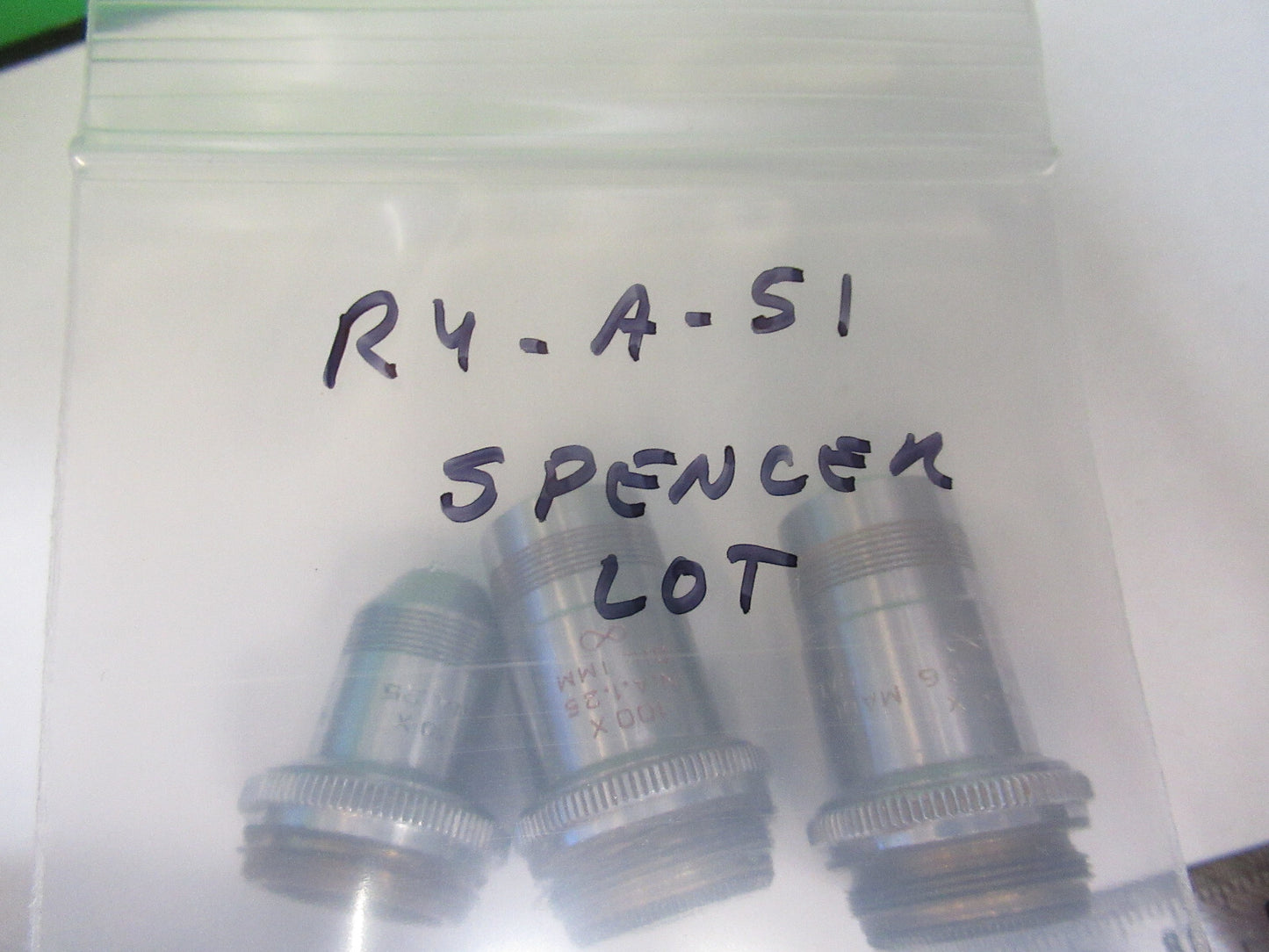 LOT 3 ea OBJECTIVES SPENCER AO MICROSCOPE PART AS PICTURED &R4-A-51