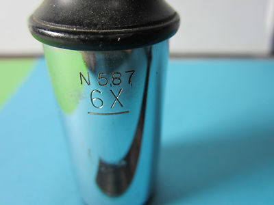 Vintage Antique Microscope Part Ocular Eyepiece 6X Optics