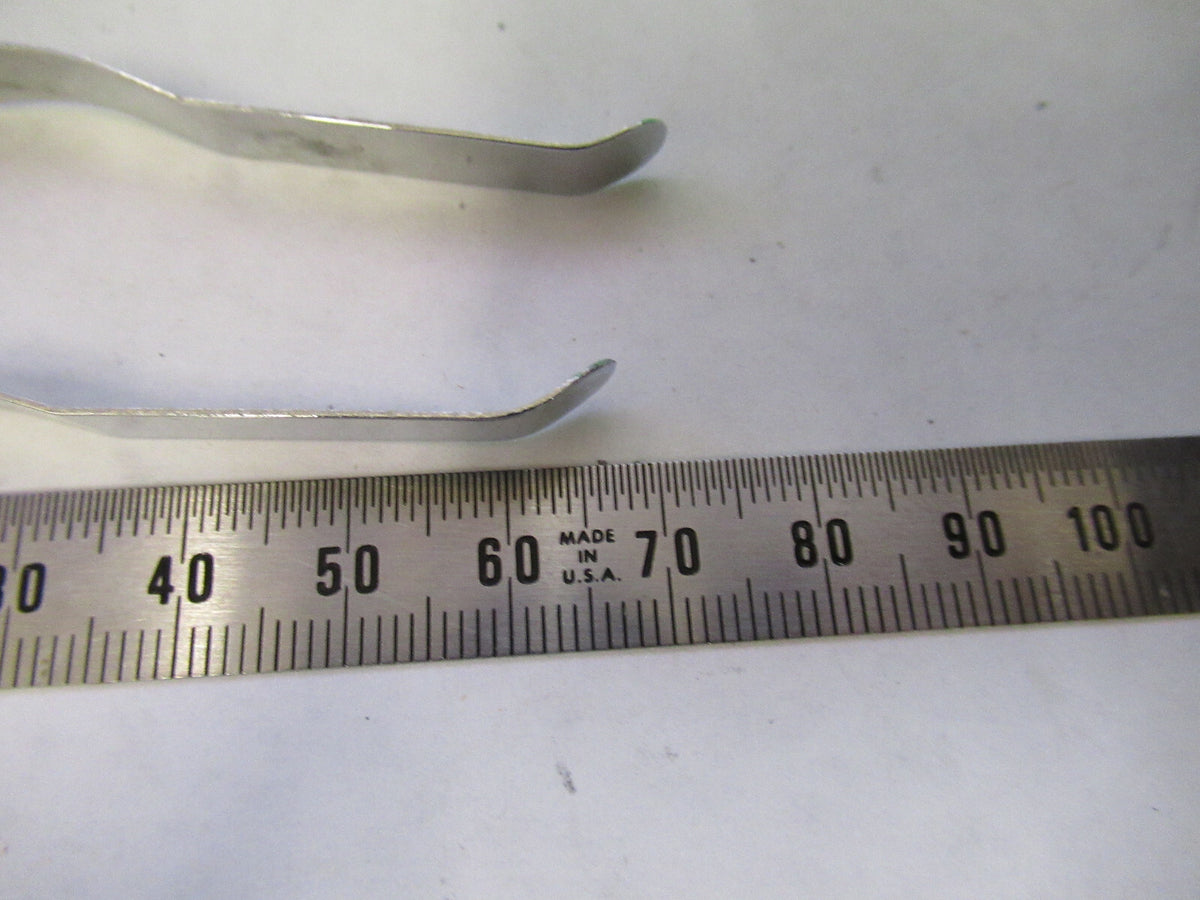 CARL ZEISS PAIR OF CLIPS STAGE MICROSCOPE PART AS PICTURED S1-B-74