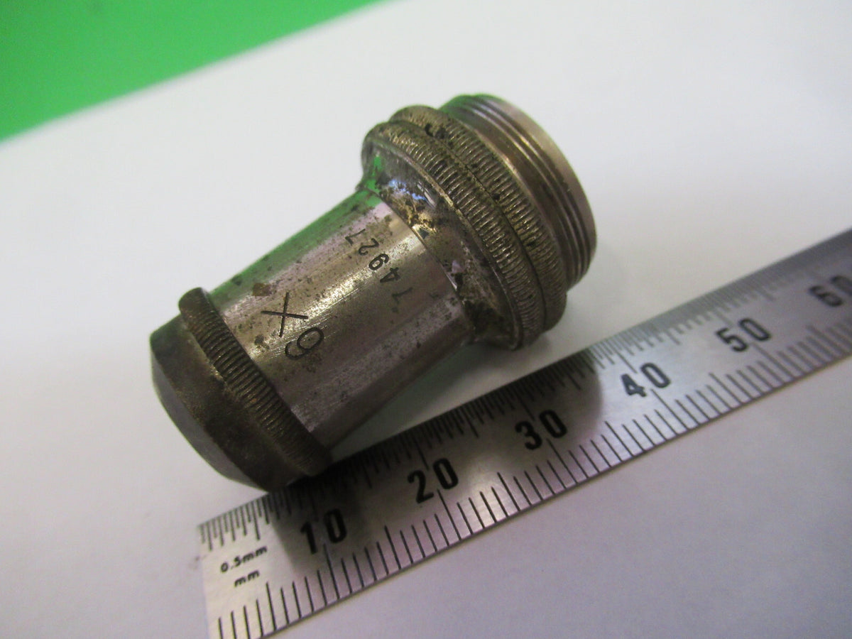 Olympus Objective Antique Lens 6X Plan Optics Microscope Part AS Pictur