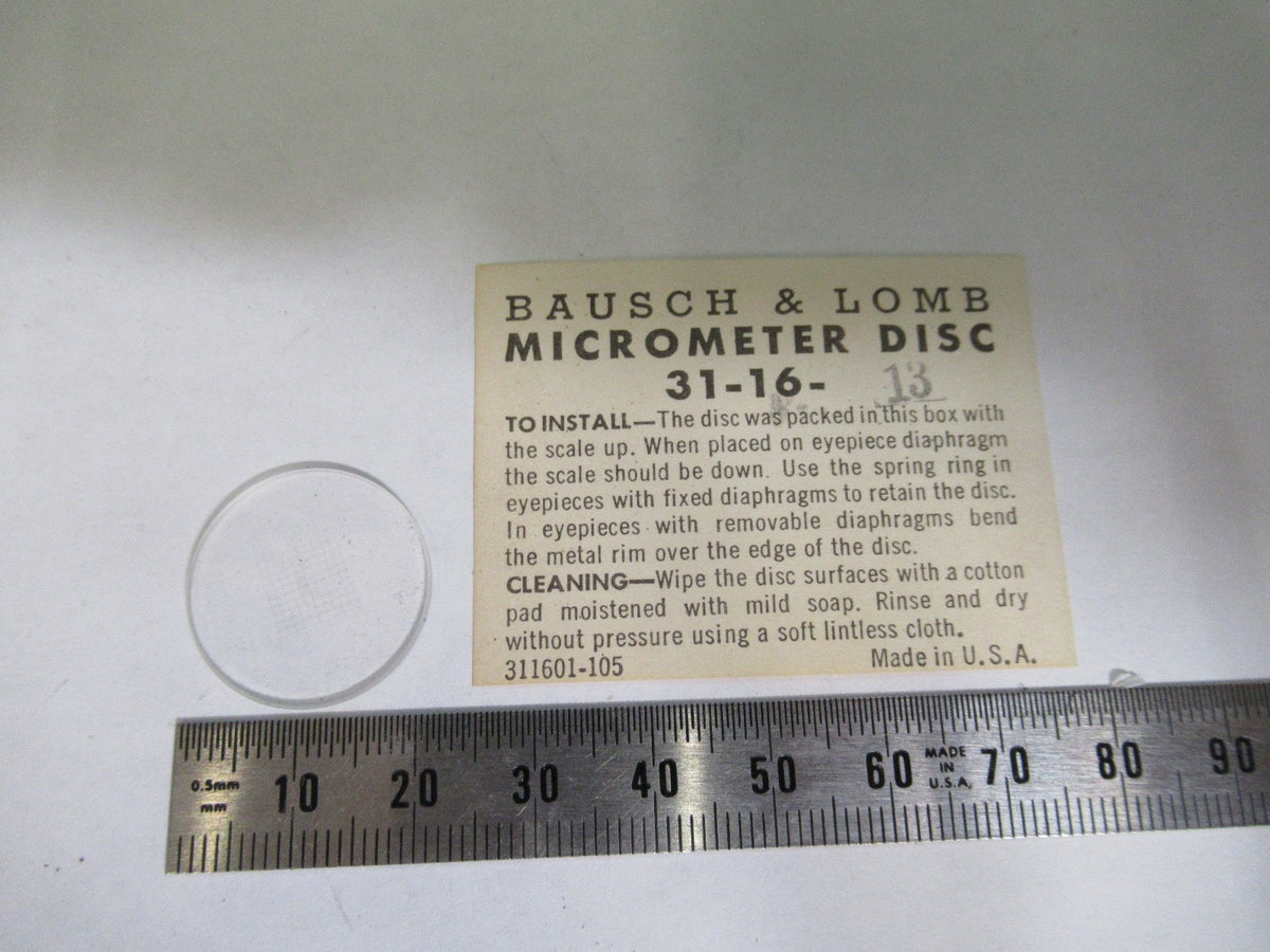 BAUSCH LOMB RETICLE GRID OPTICS MICROSCOPE PART AS PICTURED T5-A-121