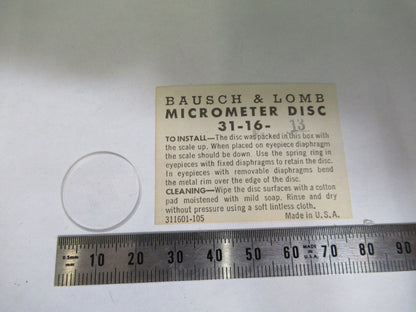 BAUSCH LOMB RETICLE GRID OPTICS MICROSCOPE PART AS PICTURED T5-A-121