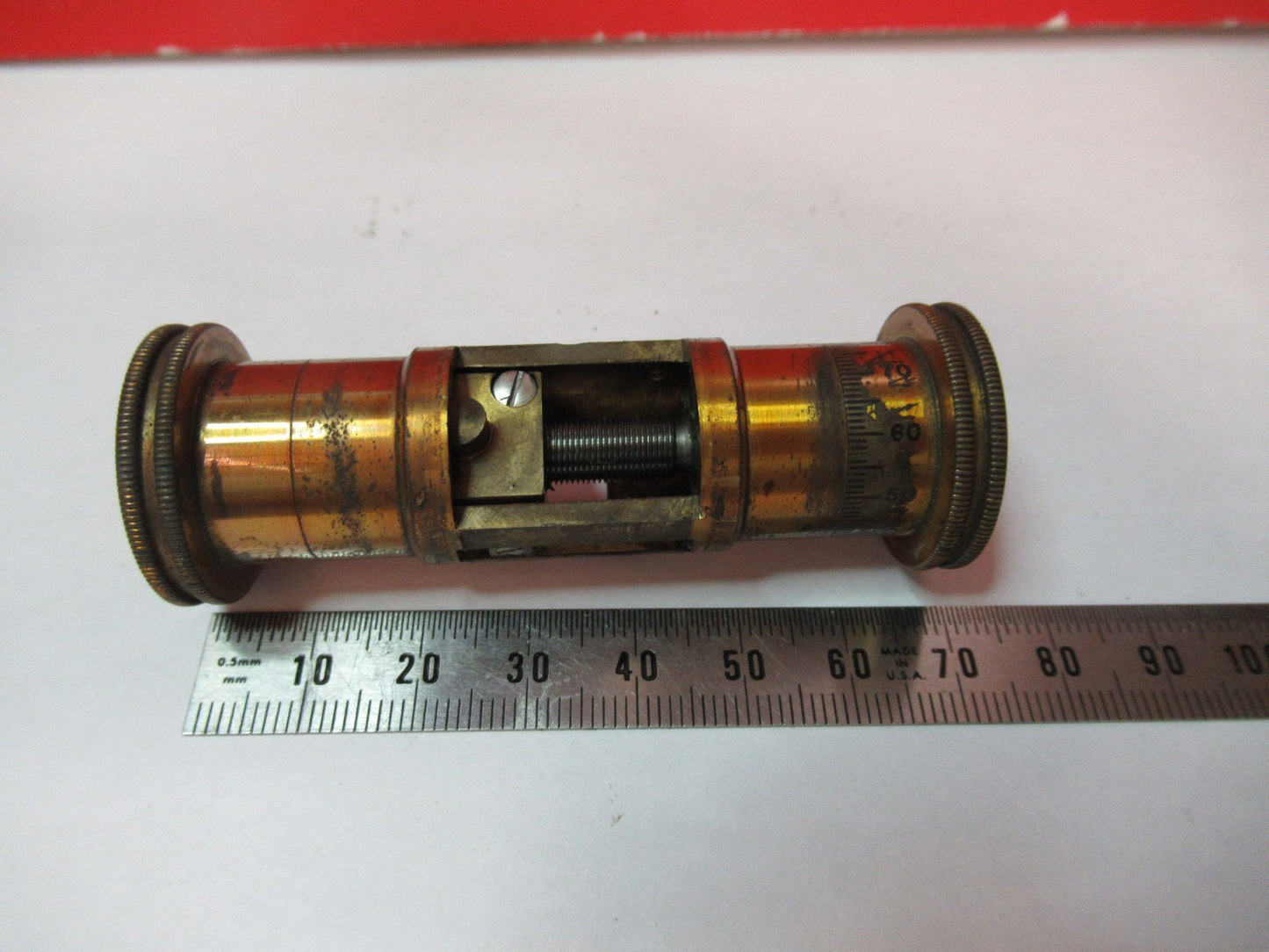 ANTIQUE SPENCER AO SET OF BRASS KNOBS STAGE MICROSCOPE PART AS PICTURED V7-A-87