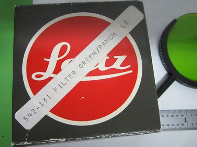 MICROSCOPE PART FILTER LEITZ LEICA GERMANY GREEN PANCHROM OPTICS AS IS BIN#J7-85