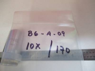 LEITZ GERMANY 10X /170mm OBJECTIVE OPTICS MICROSCOPE PART AS PICTURED &B6-A-09