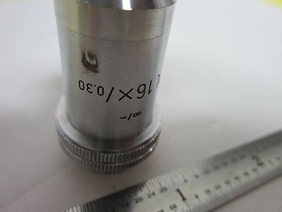 LEITZ WETZLAR GERMANY X PL 16X INFINITY OBJECTIVE MICROSCOPE OPTICS BIN#H1-37