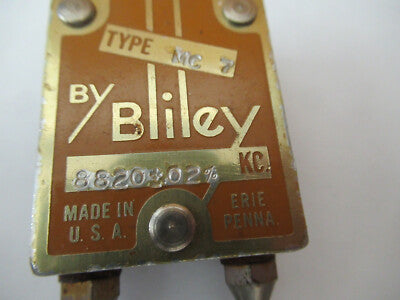 Bliley Electric Co. Wurlitzer Resonator Quartz Crystal Frequency Control