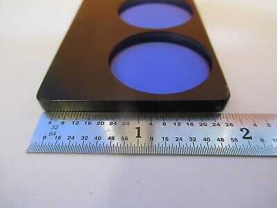 ZEISS GERMANY STEREO BLUE FILTER SLIDE MICROSCOPE OPTICS PC AS PICTURED &3K-A-72