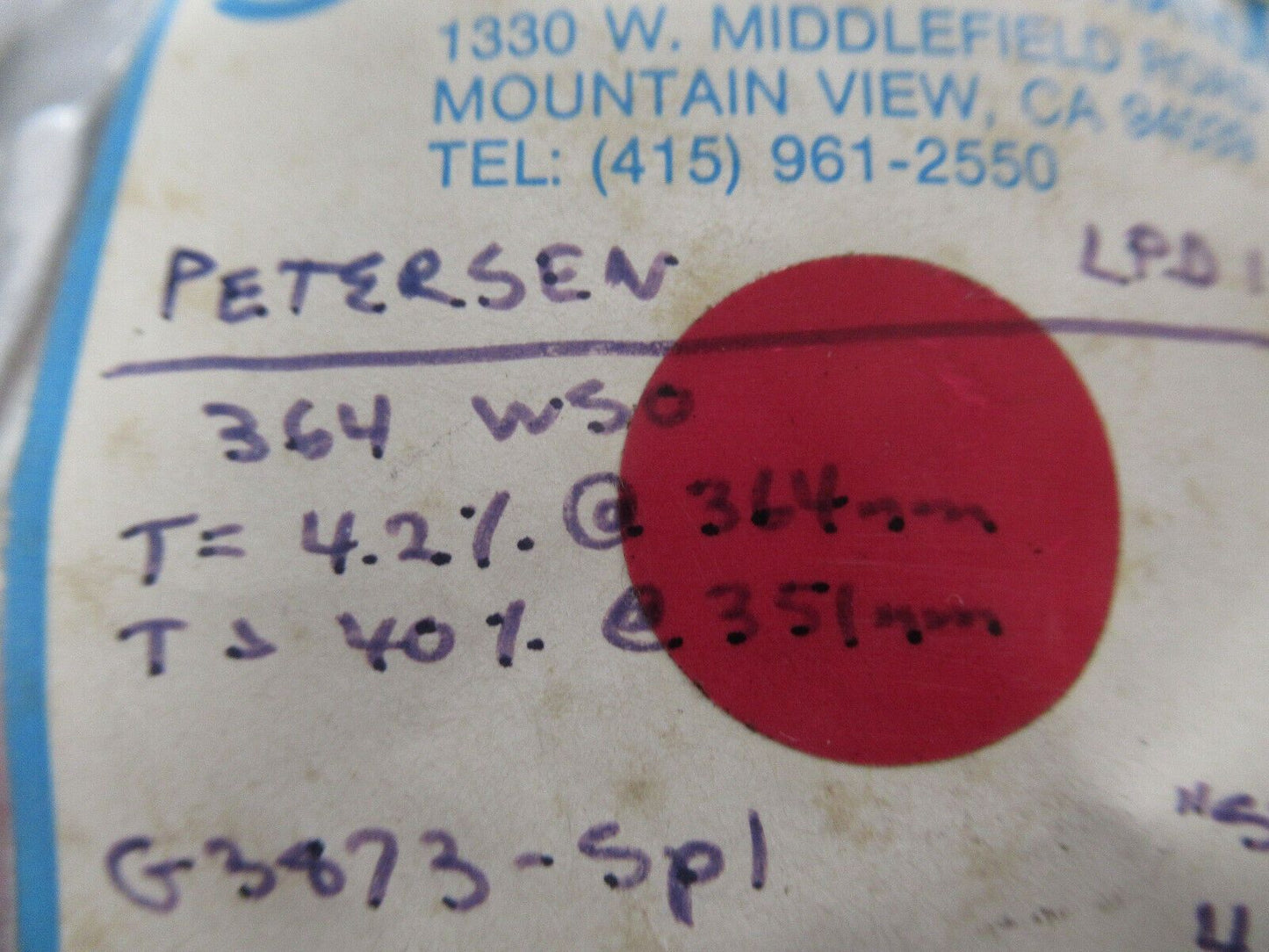 OPTICAL PRO SPECTRA PHYSICS 364 nm DICHROIC OPTICS AS PICTURED &W6-A-18