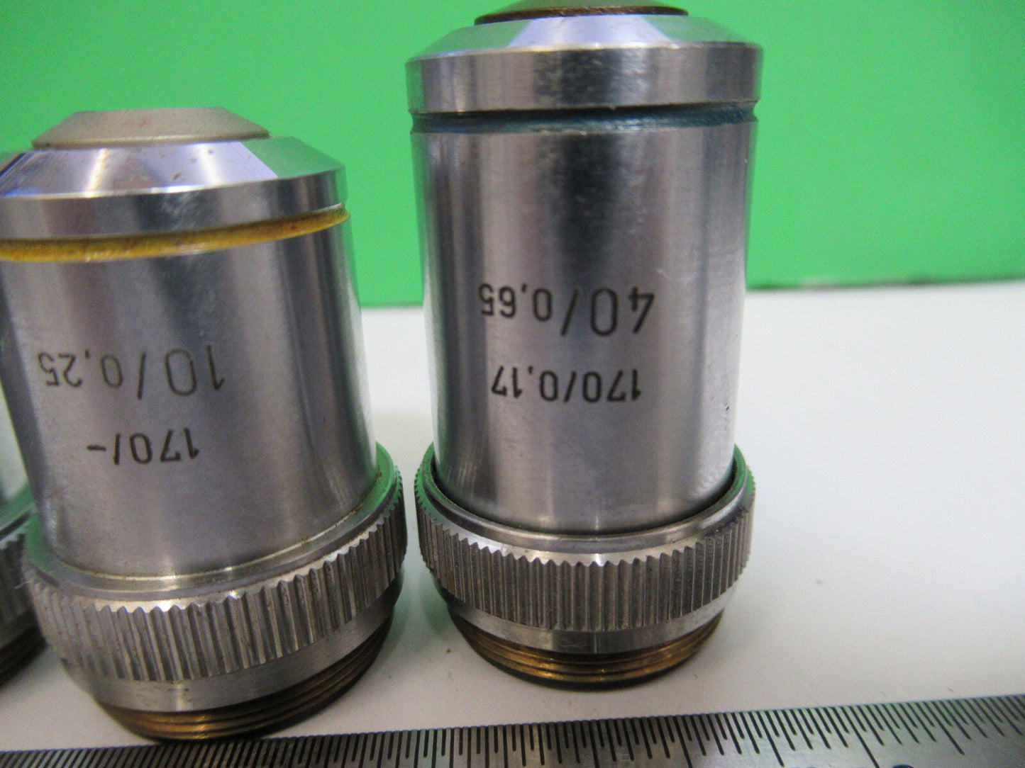 WILL-OPTIK Wetzlar lot objectives 5X 10X 40X MICROSCOPE PART AS PICTURED X5-A-75